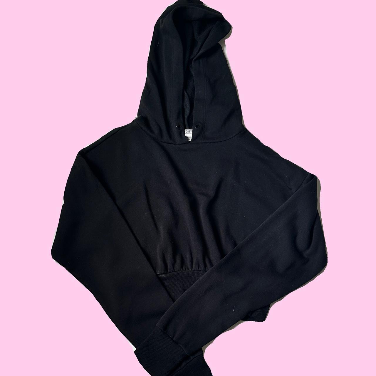 Black cropped hoodie hoodies from forever 21