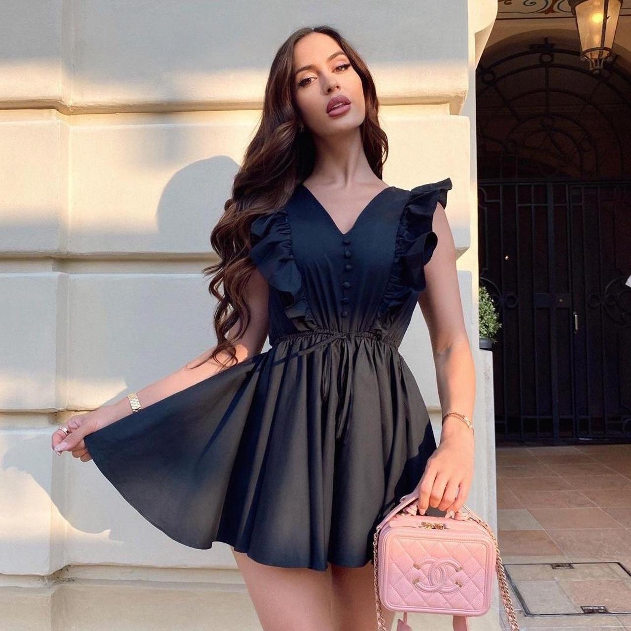 Pretty little thing Monte-Carlo black mini dress US 4 - Depop