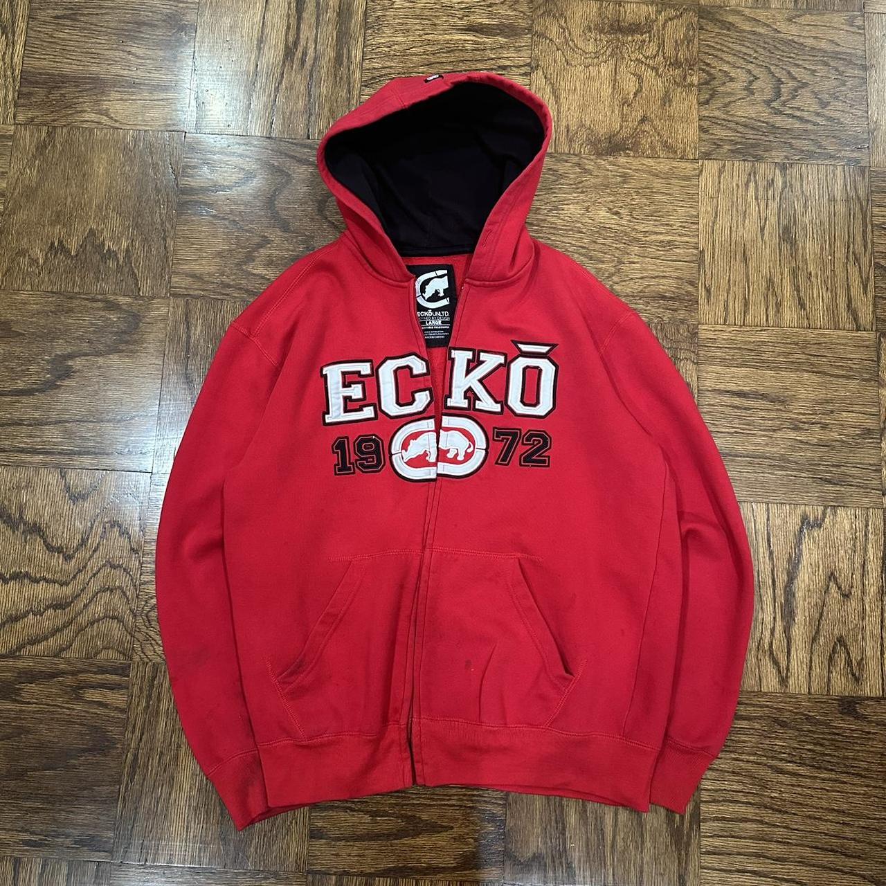 Ecko Unltd Zip Up Hoodie Size : Large Flaws : No... - Depop