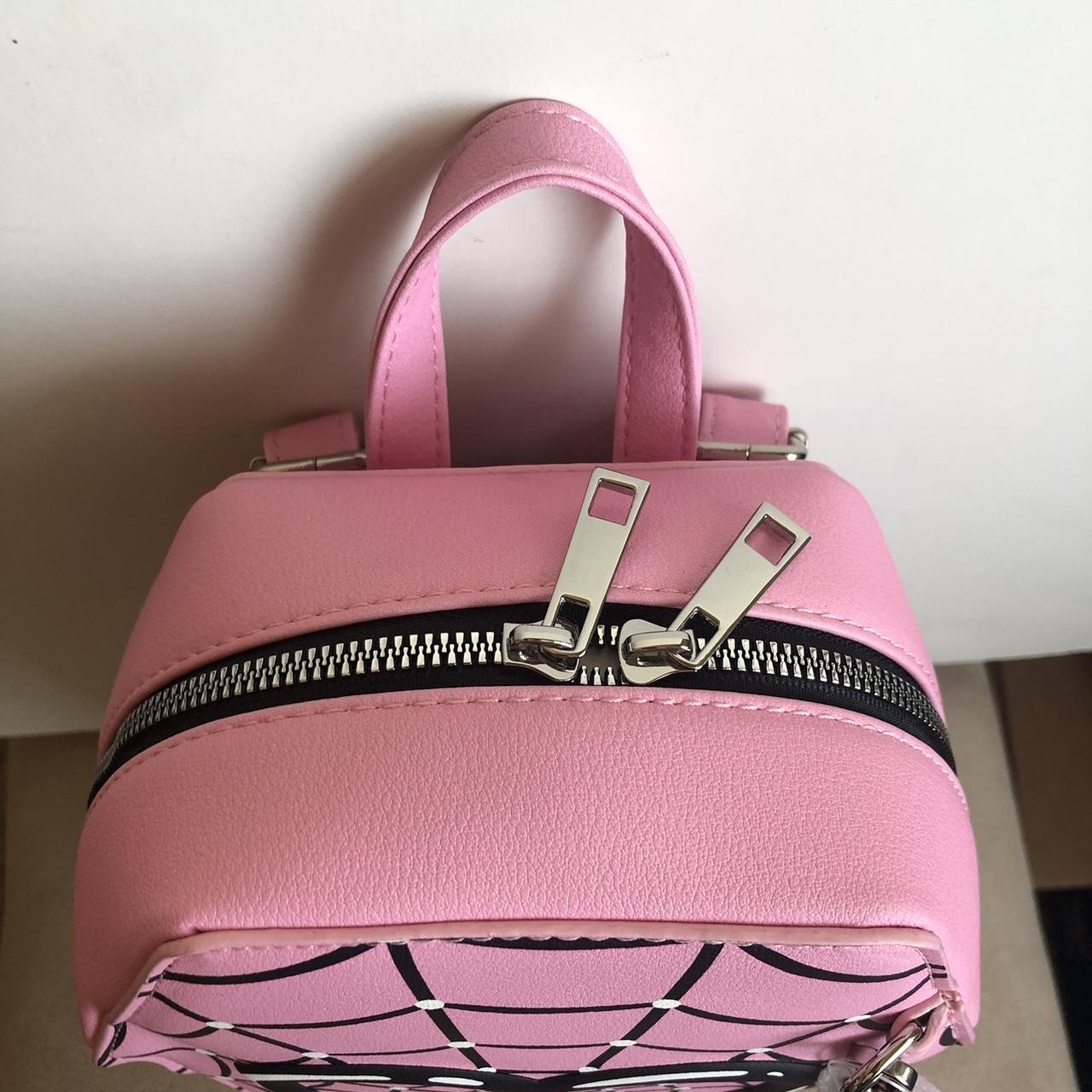 Monster High backpack Pink coffin, webs caught my... - Depop