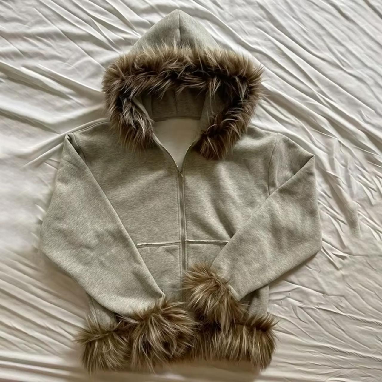 00s y2k DKNY Real Fur Mouton Jacket