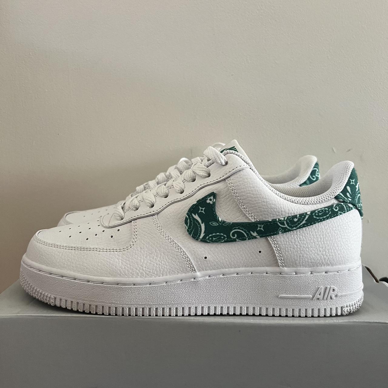 NIKE AIR FORCE ‘GREEN PAISLEY’ SIZE W/US 10 - Depop