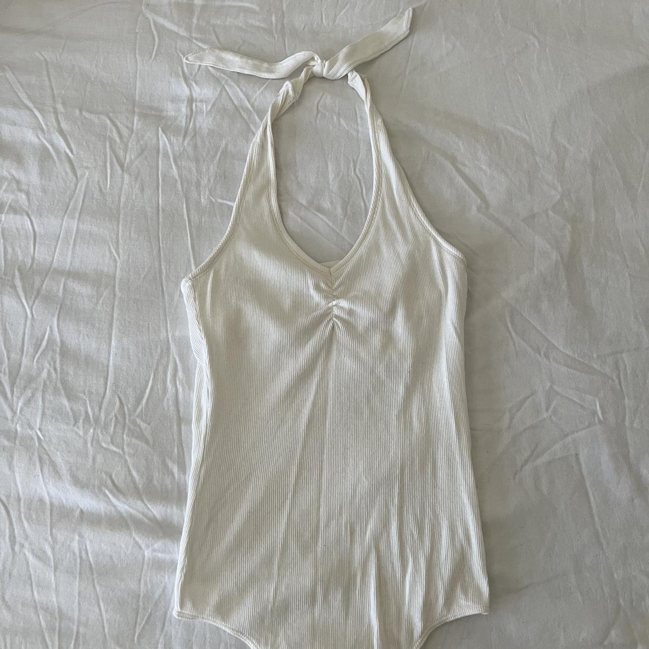 White bodysuit-thong - Depop