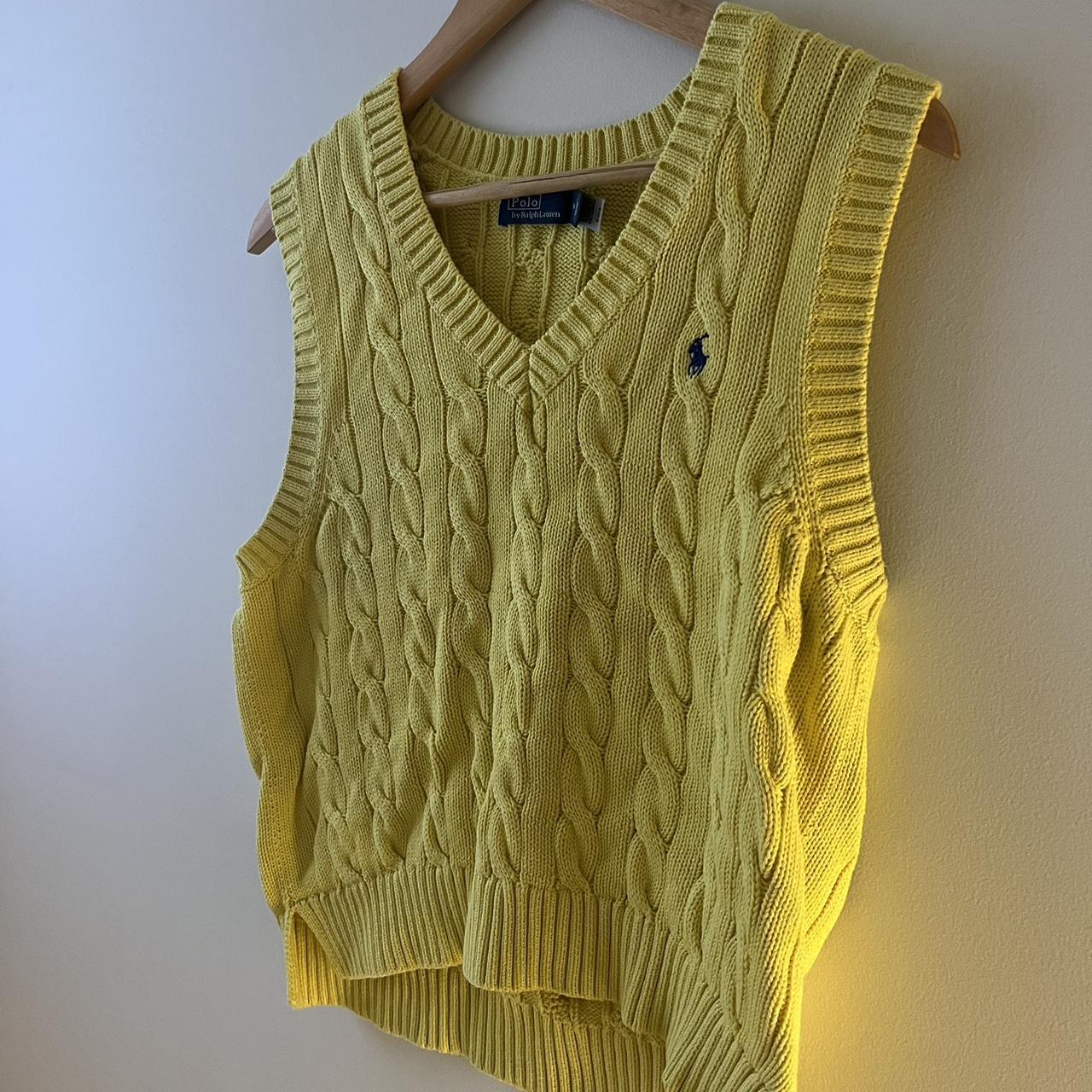 Ralph Lauren sweater vest Size medium Yellow is a... - Depop