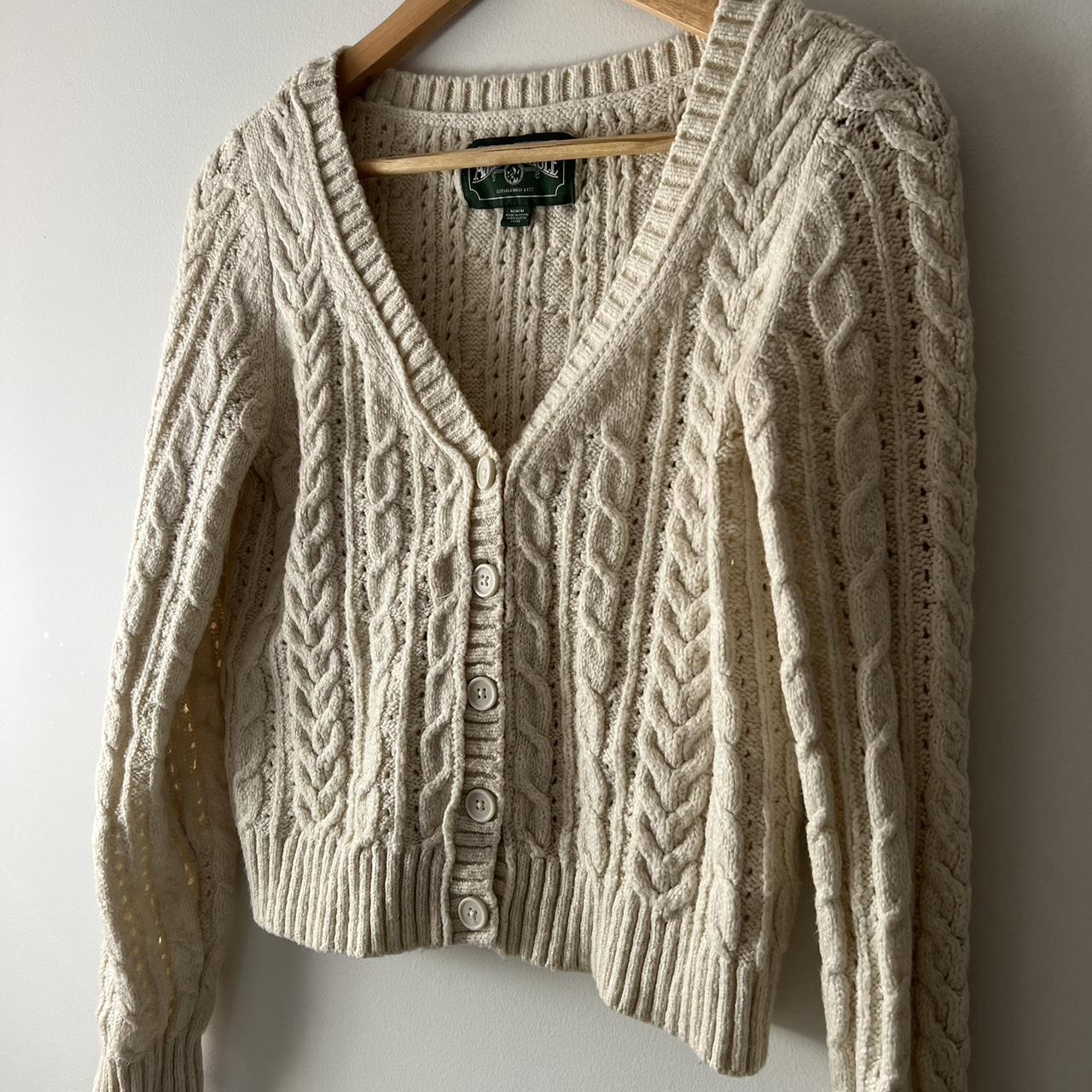 american eagle cream sweater size medium - Depop