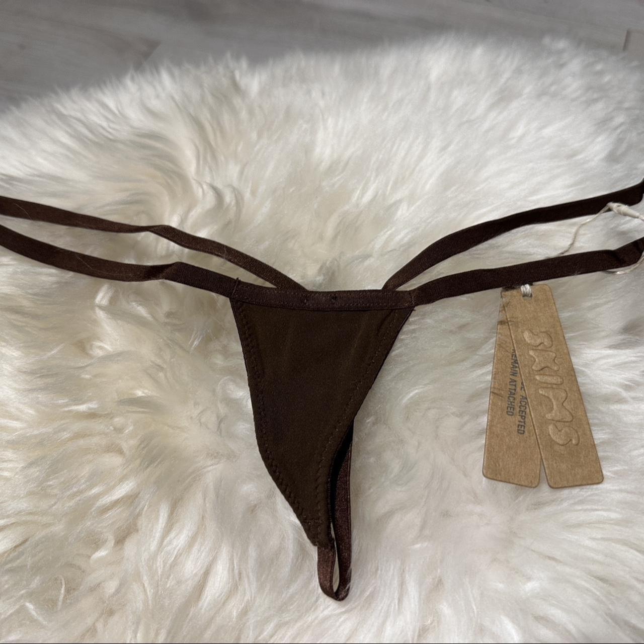 SKIMS Fits Everybody Micro Thong in Cocoa NEVER - Depop