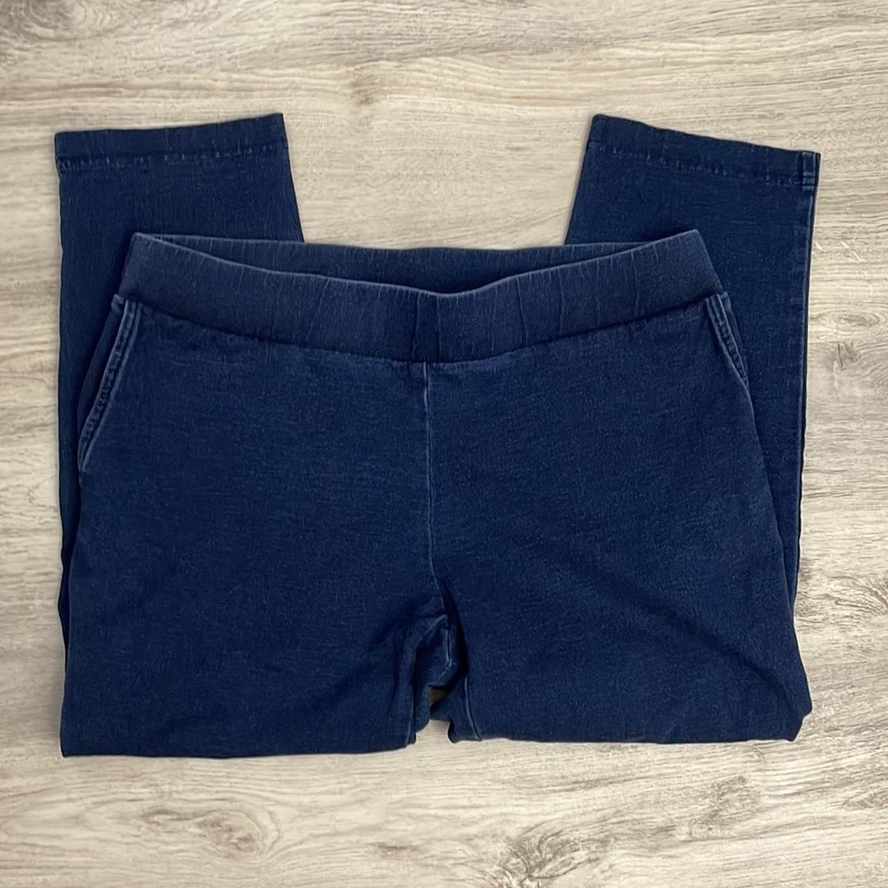 Pure J. Jill Blue Indigo Slim Crops Pull On Stretchy - Depop