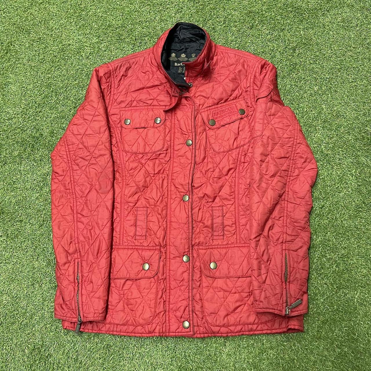 WOMENS BARBOUR QUILTED JACKET RED Size... Depop