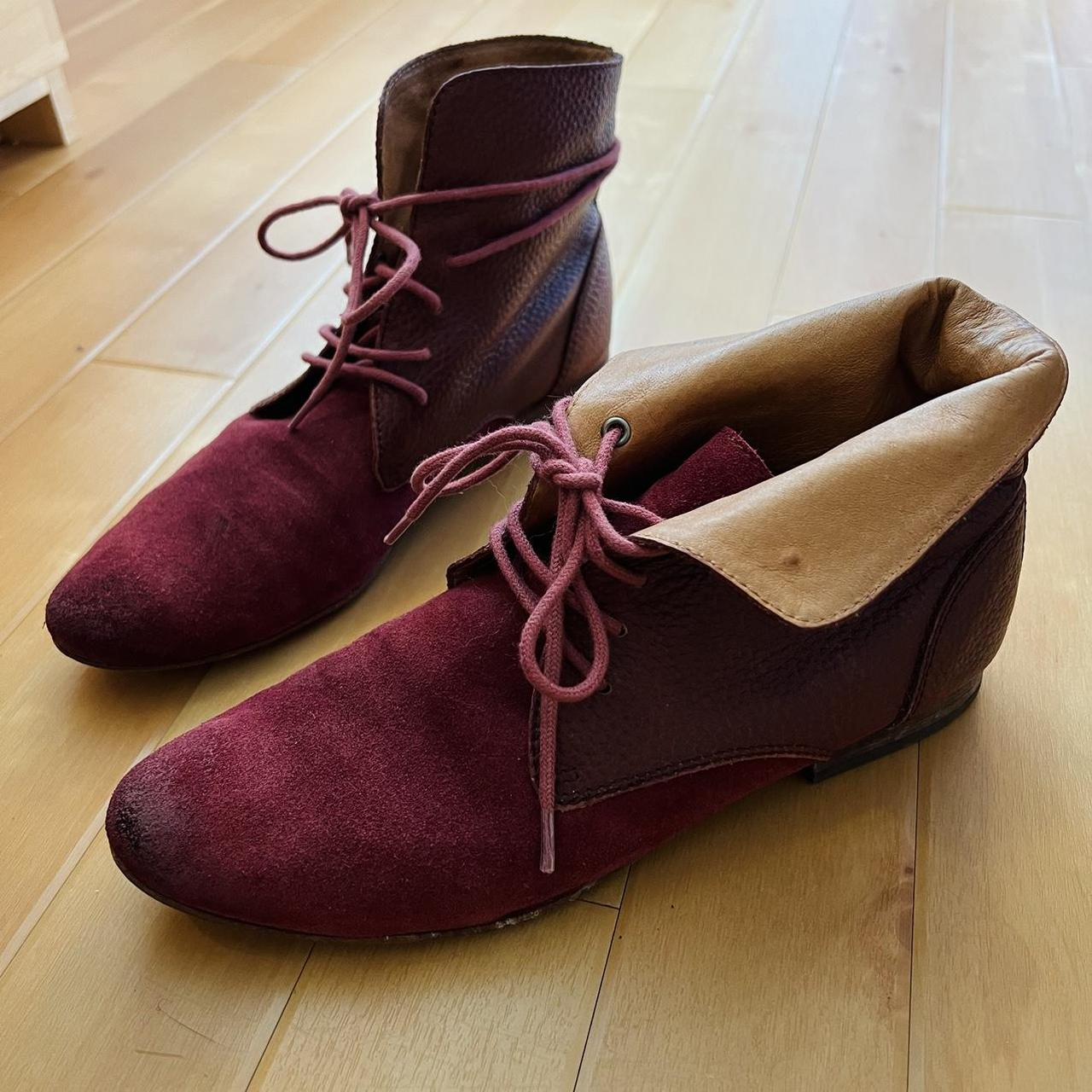 Gee Wawa Allison Booties Unique burgundy ankle... - Depop