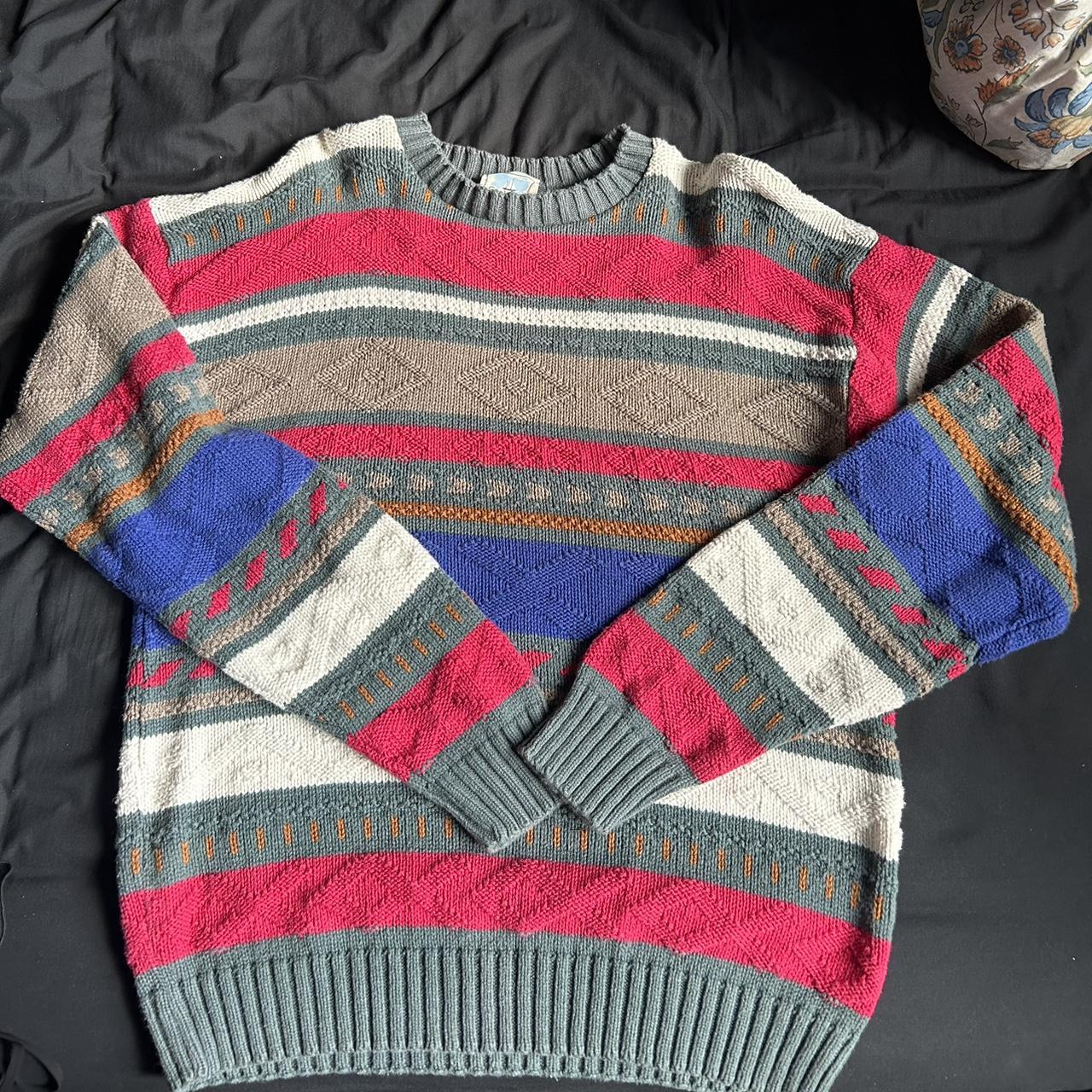 Sweater For Men Autumn Winter Vintage Stripe Sweater Pullover