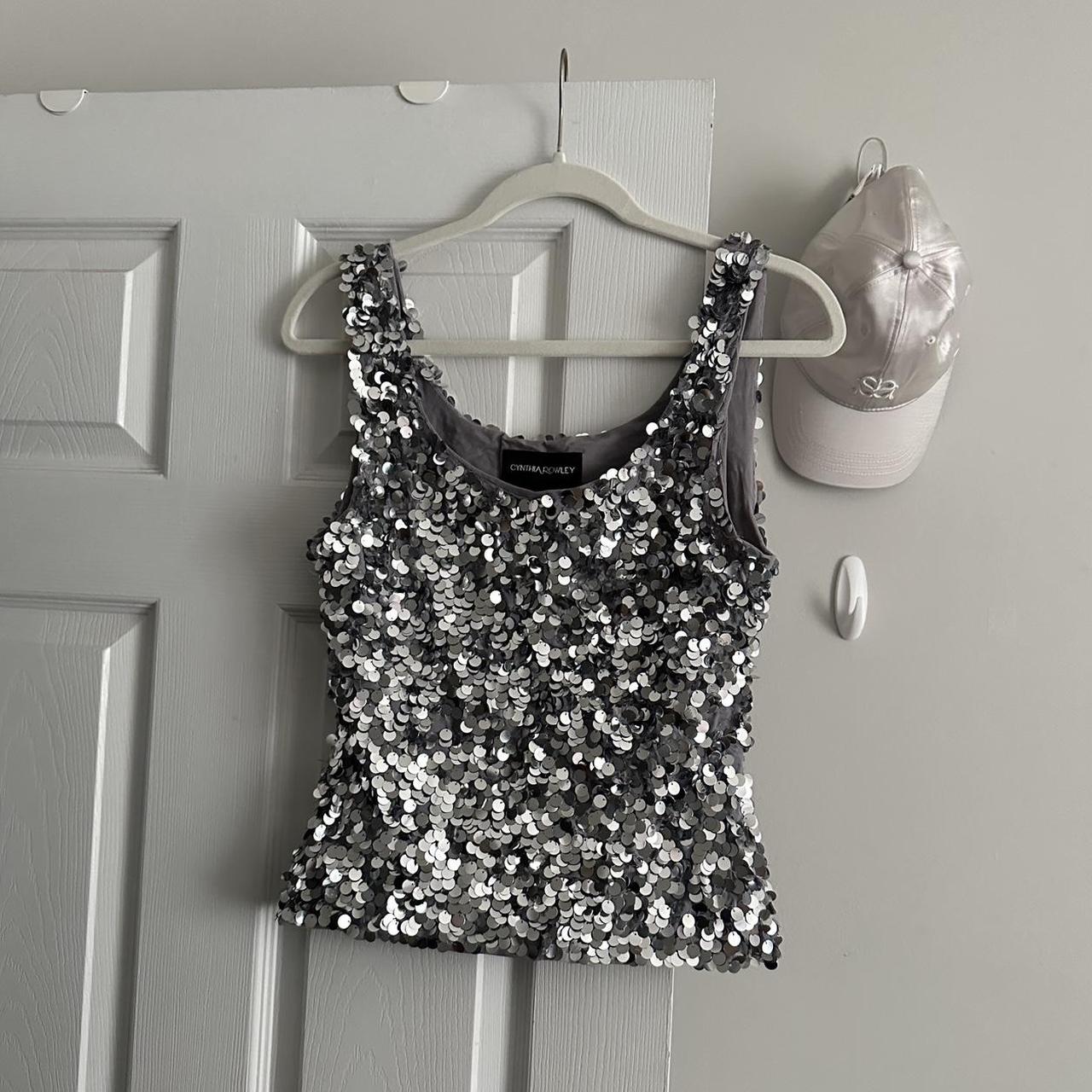 Silver Sequin Embellished Tank – Cynthia Rowley