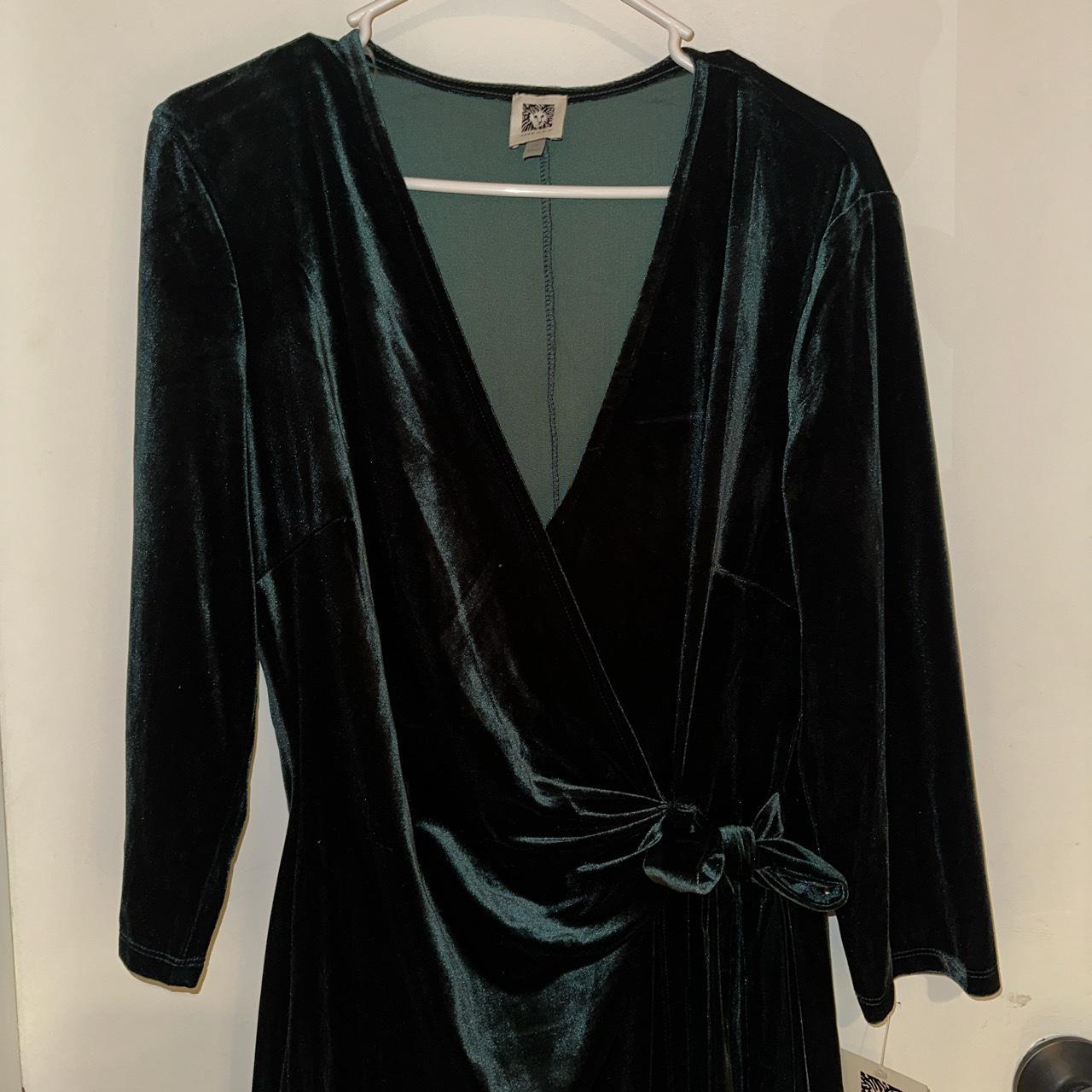 NWT Anne Klein velvet wrap dress! size 14. deep... - Depop