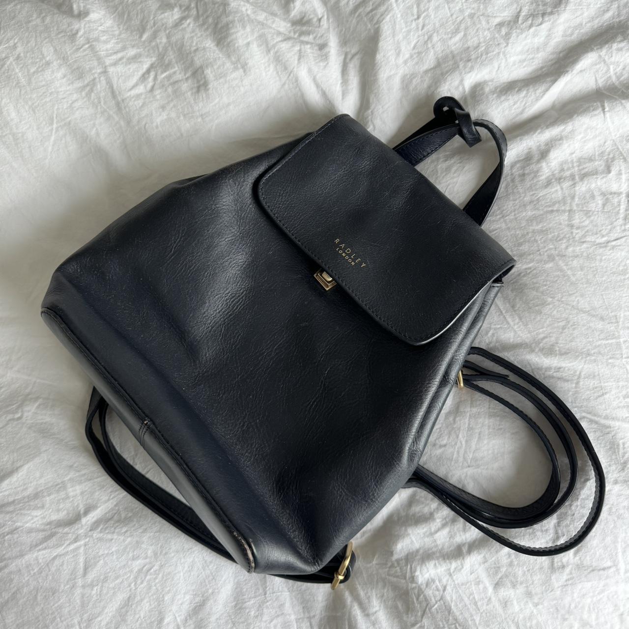 Small Navy Radley Leather Backpack Great condition