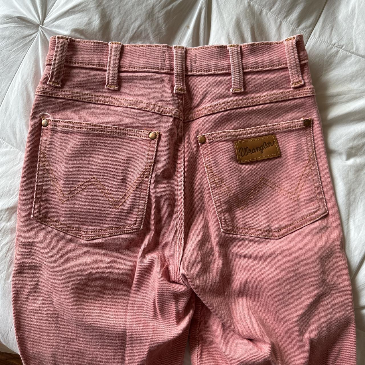 Size 26 pink wrangler jeans! 28 inch inseam, hit... Depop