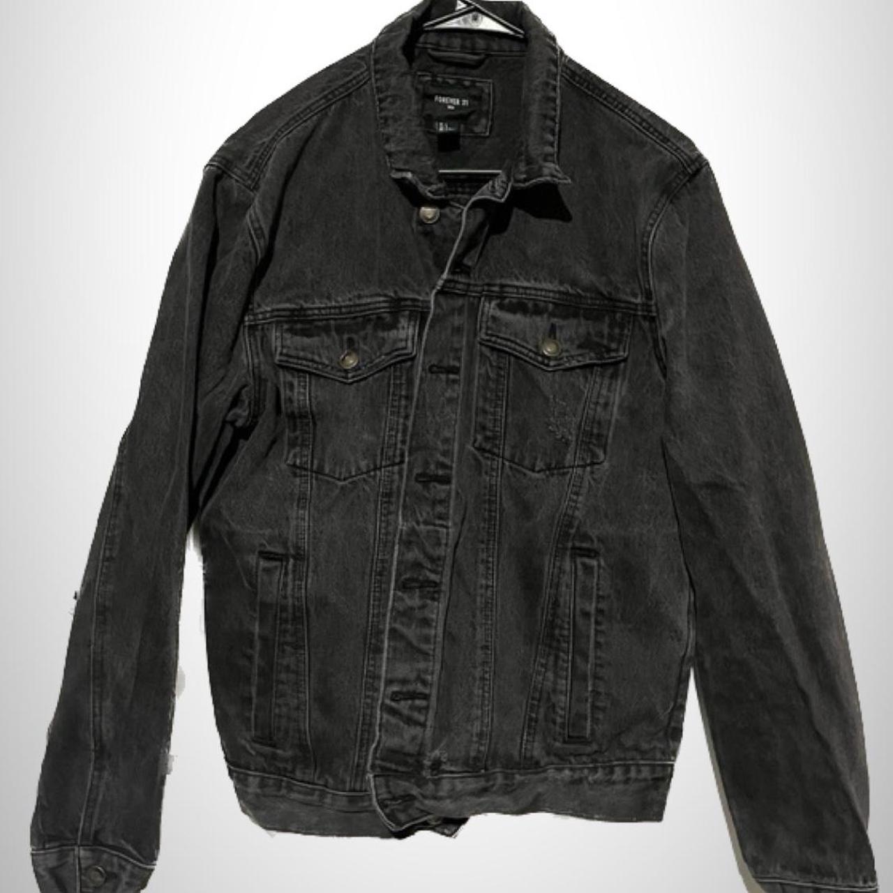 Mens black 2024 denim jacket h&m