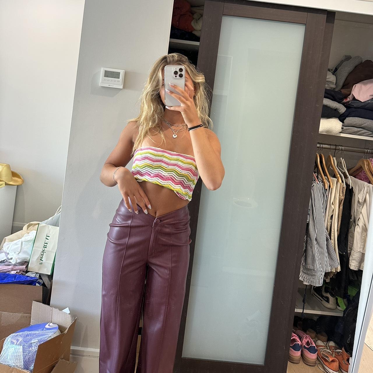 Milly Rue High Waist Faux Leather Pants In Wine | ModeSens