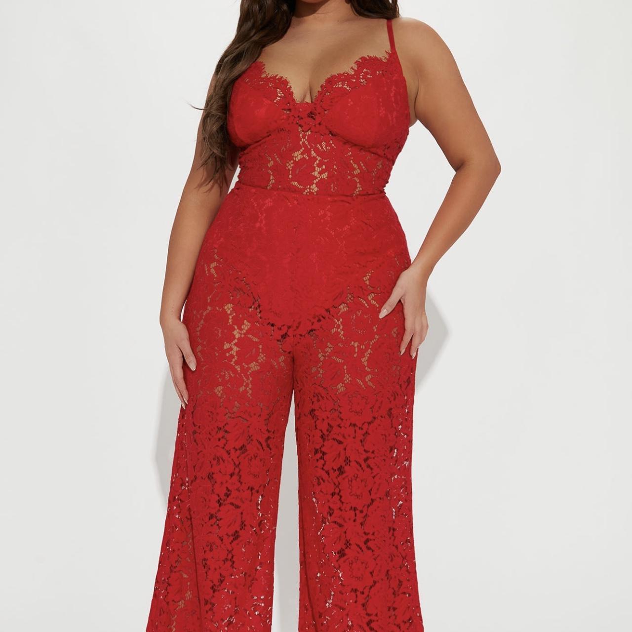 womens red nike jumpsuit