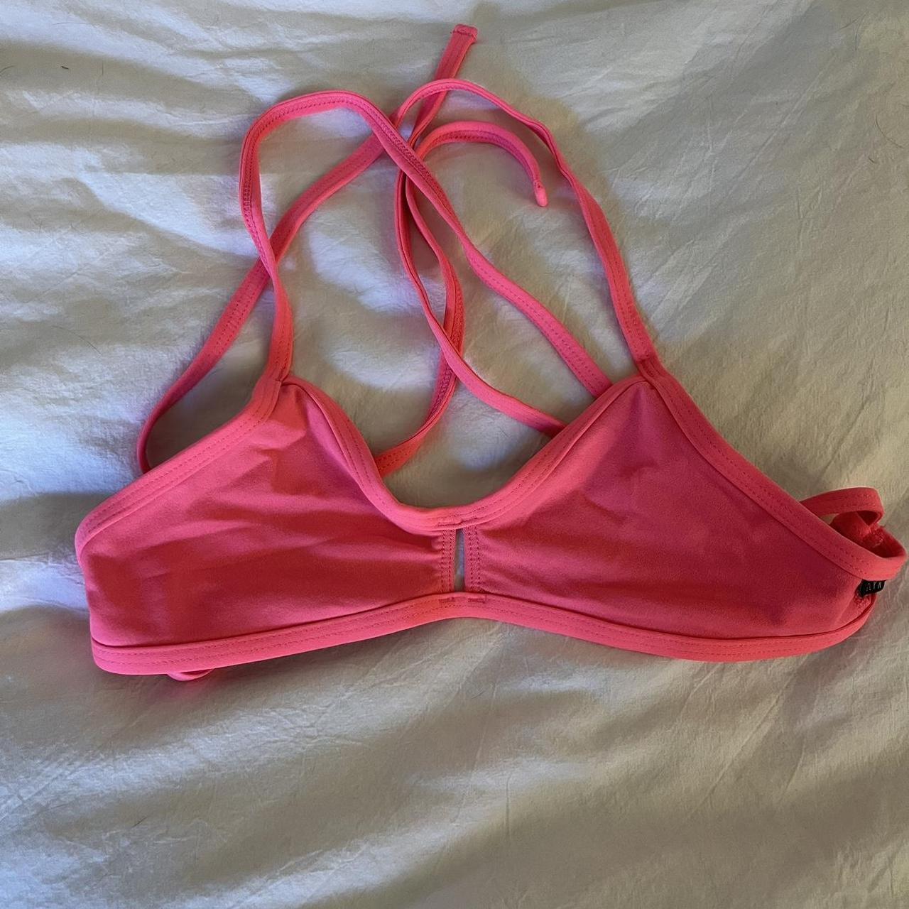 bright pink jolyn vent top - size XS #jolyn #bikini - Depop