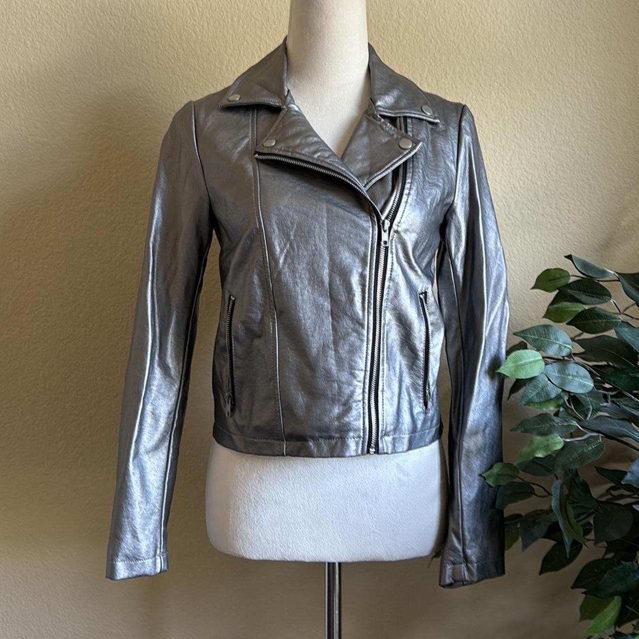 Silver leather jacket deals forever 21