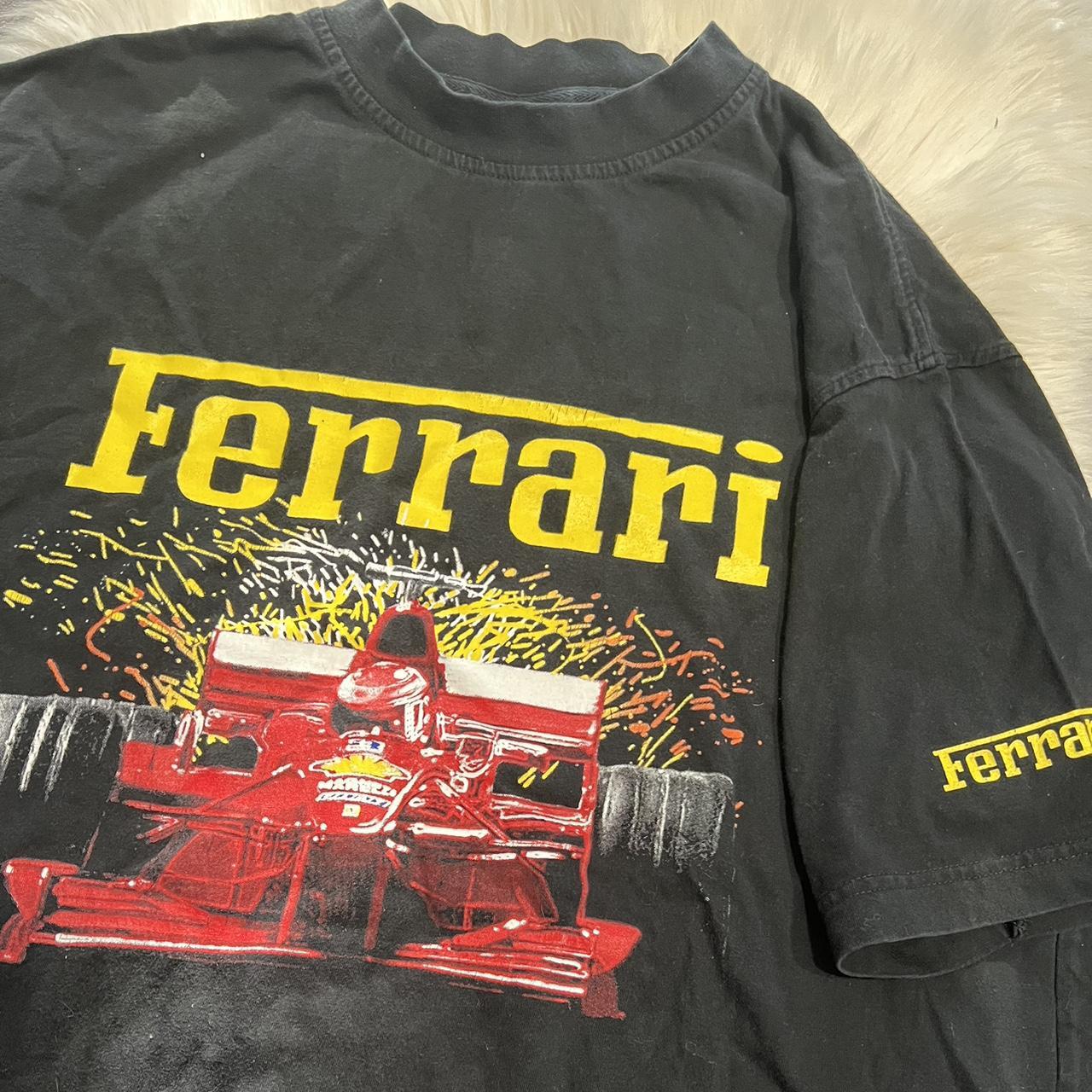 Vintage S Ferrari Formula F Tshirt Darker Depop