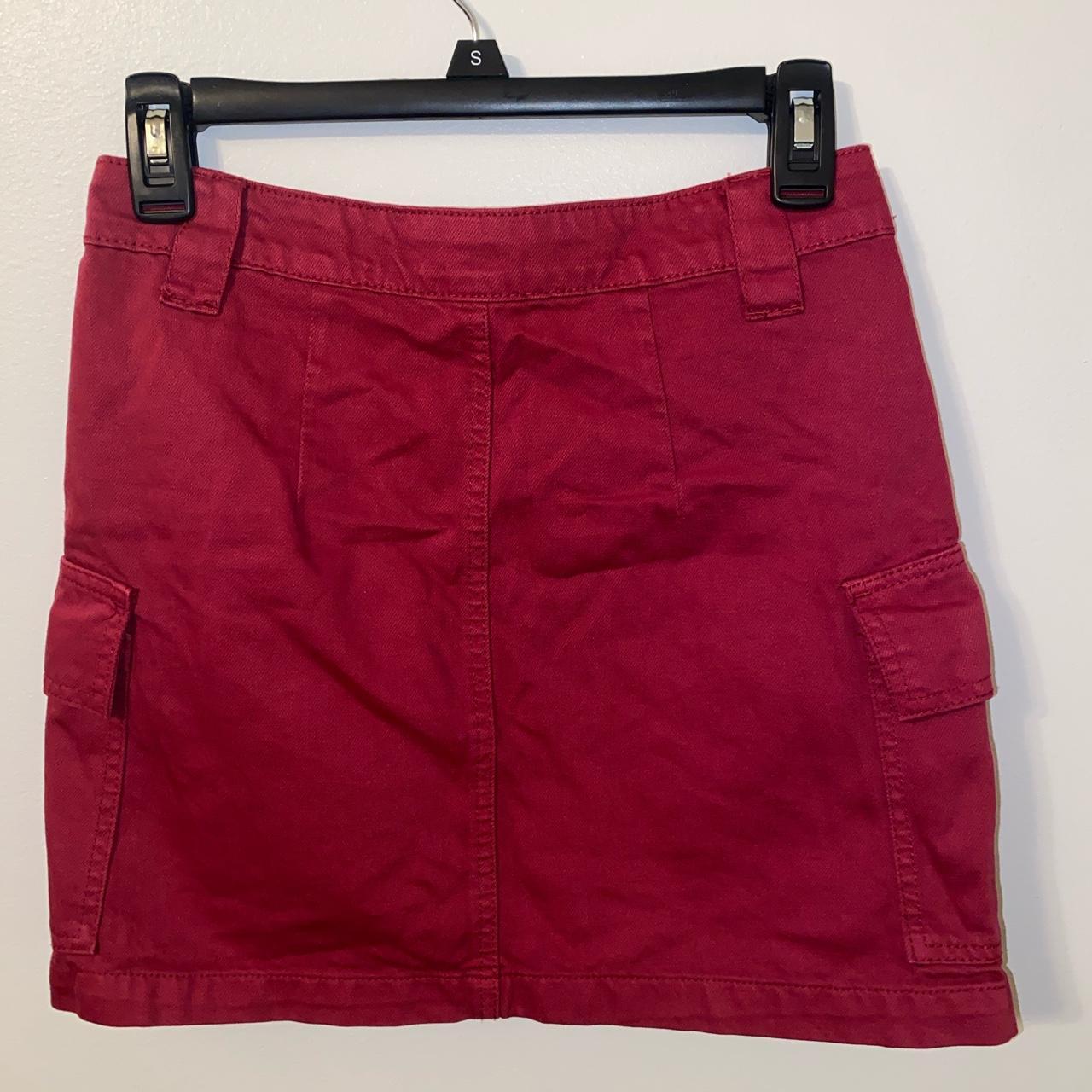 red denim cargo skirt forever 21 size S #skirt... - Depop