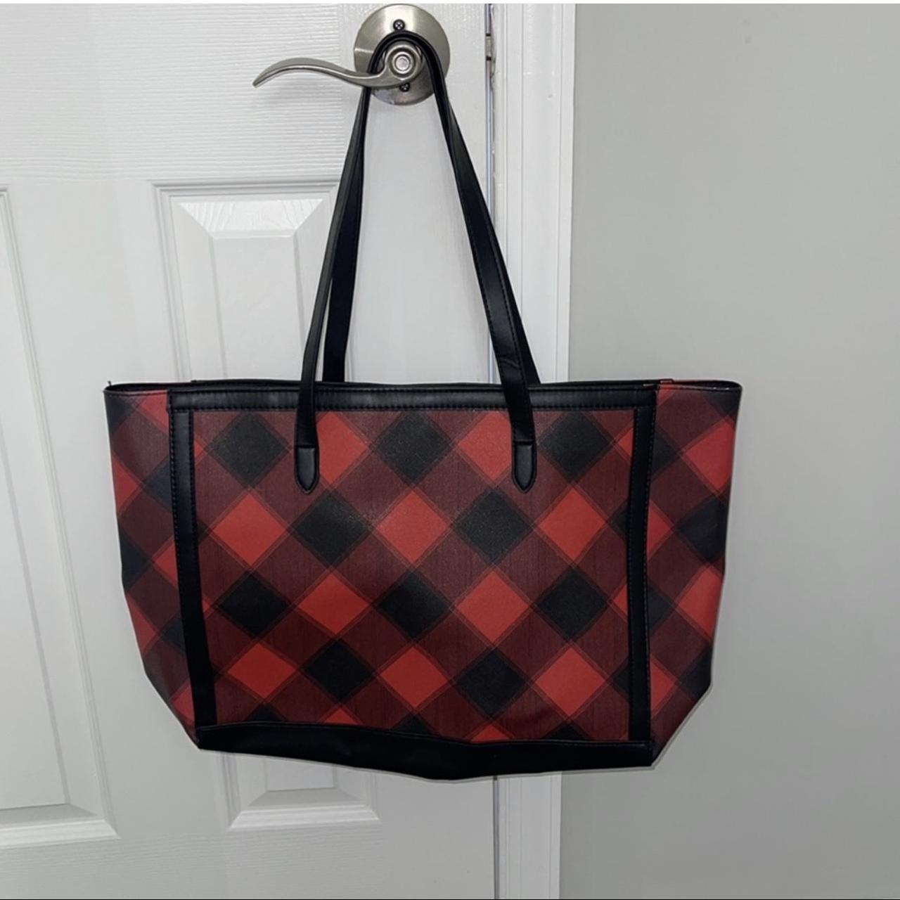 Red and Black Plaid Victoria’s Secret Tote Bag, This