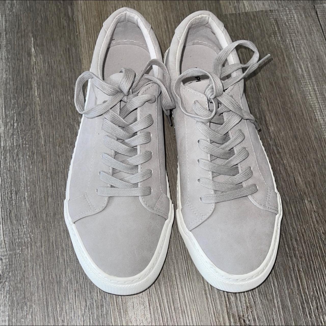 Gray Men’s Express Faux Leather Sneakers These... - Depop