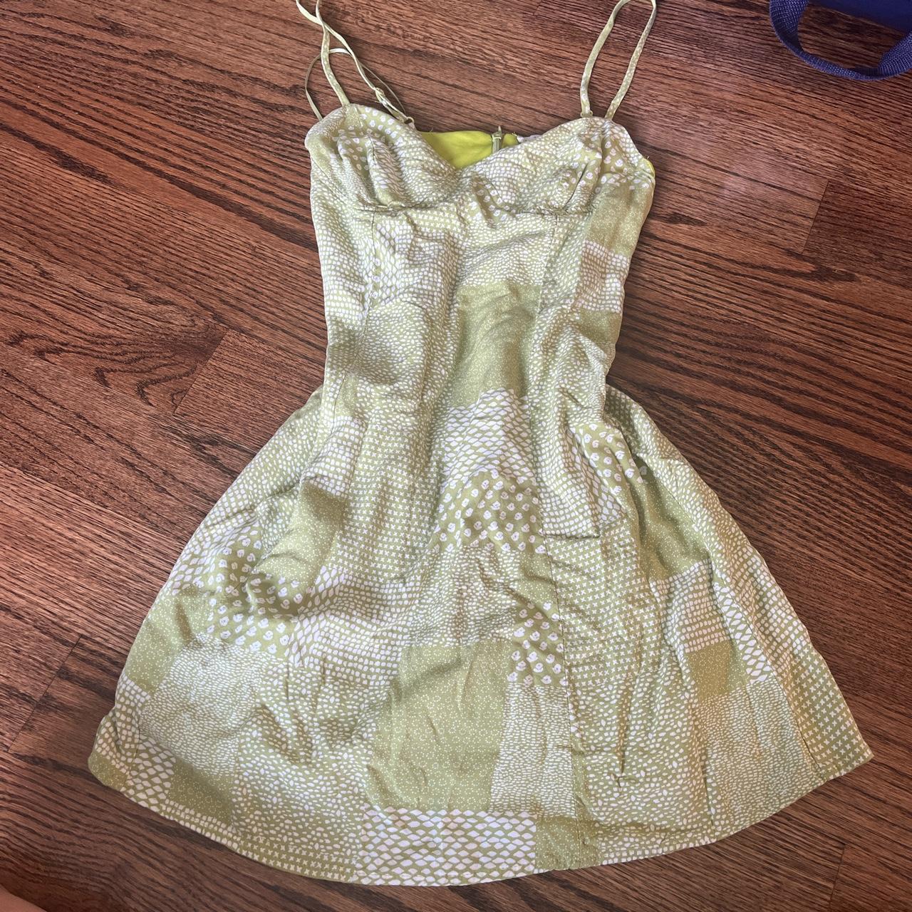 LA Hearts by PacSun Women's Green and White Dress | Depop