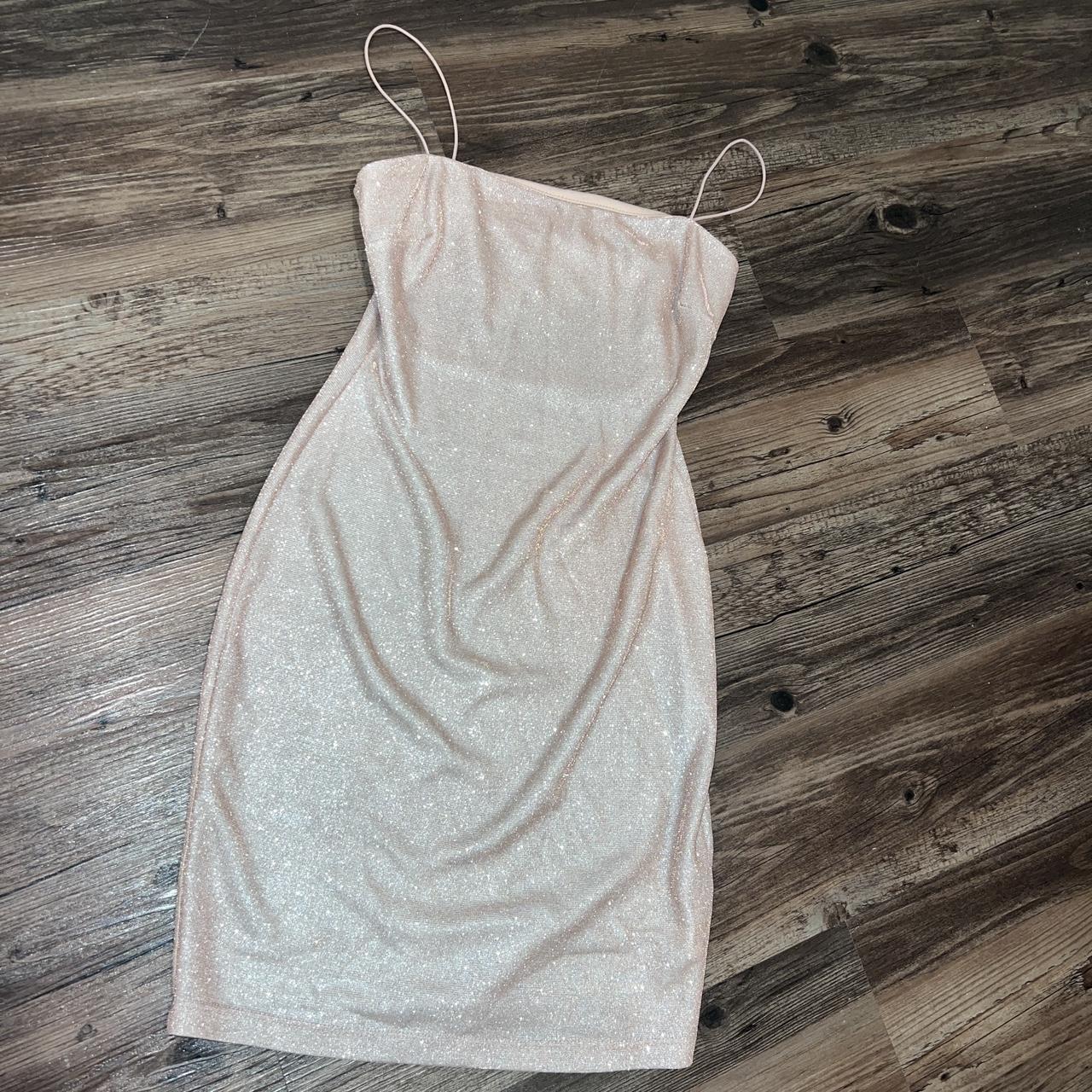 Pink Sparkle Mini Dress -size S -never worn -pink... - Depop