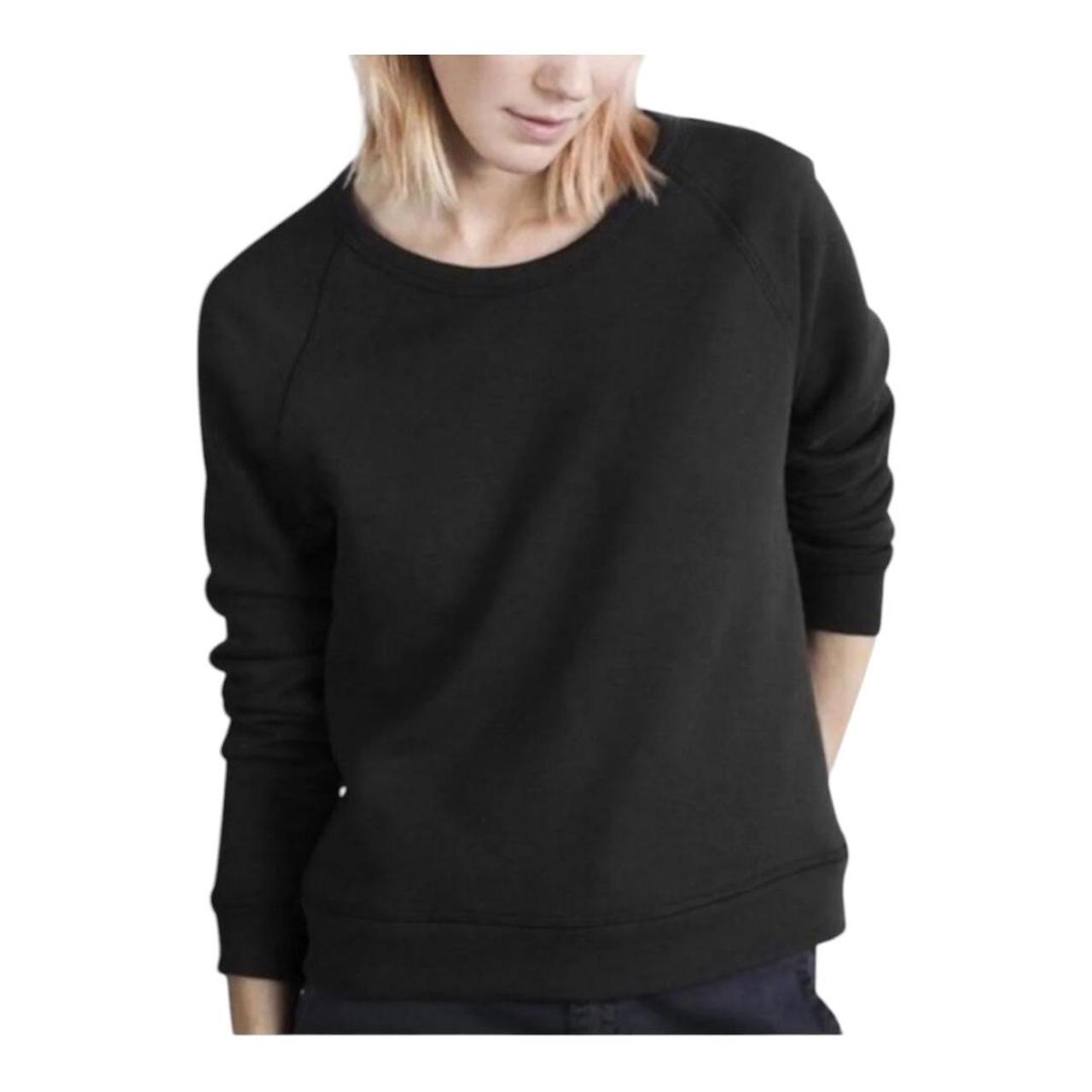 Everlane French Terry Crew Neck Pullover in black Depop