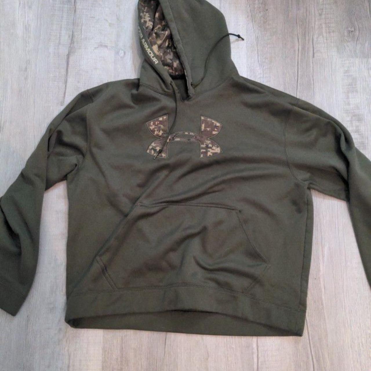 Green under armour hoodie with 2024 camo logo