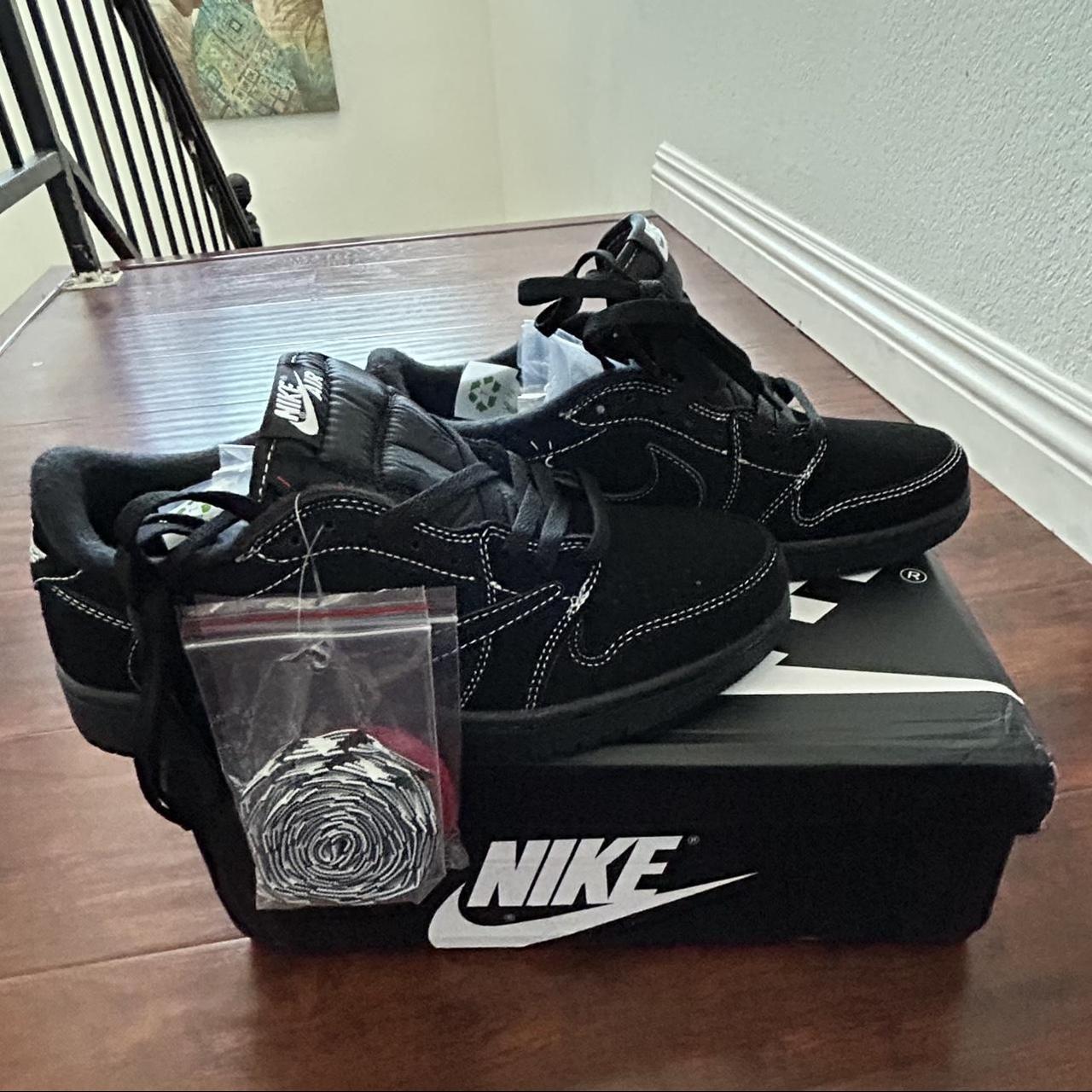 Air Jordan 1 low Travis Scott x low black platinum... - Depop