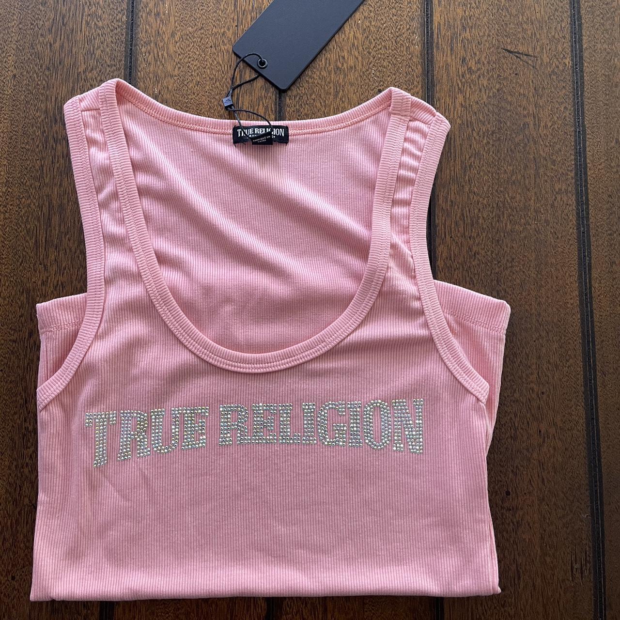 True Religion Women's Pink Vest | Depop