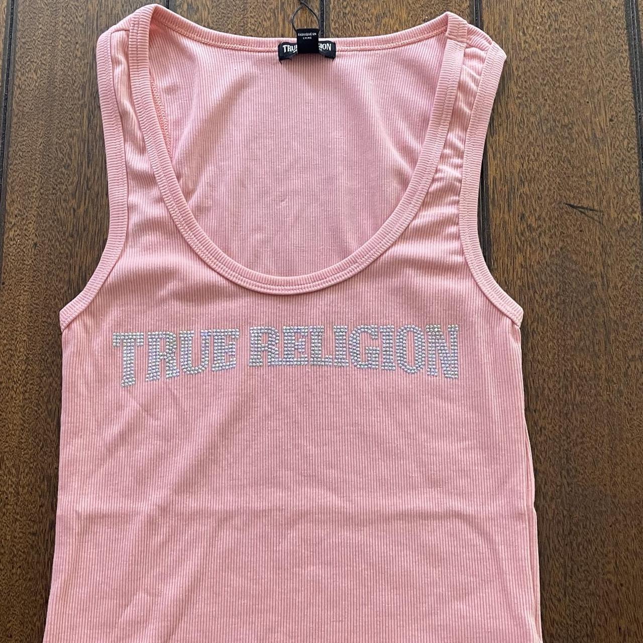 True Religion Women's Pink Vest | Depop