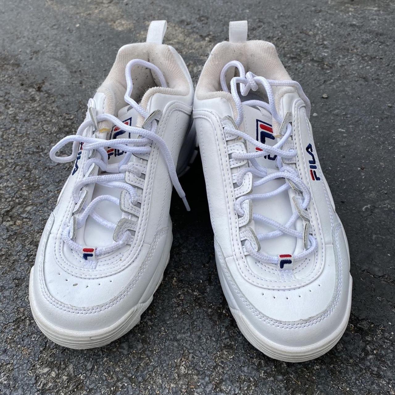 womens white fila trainers