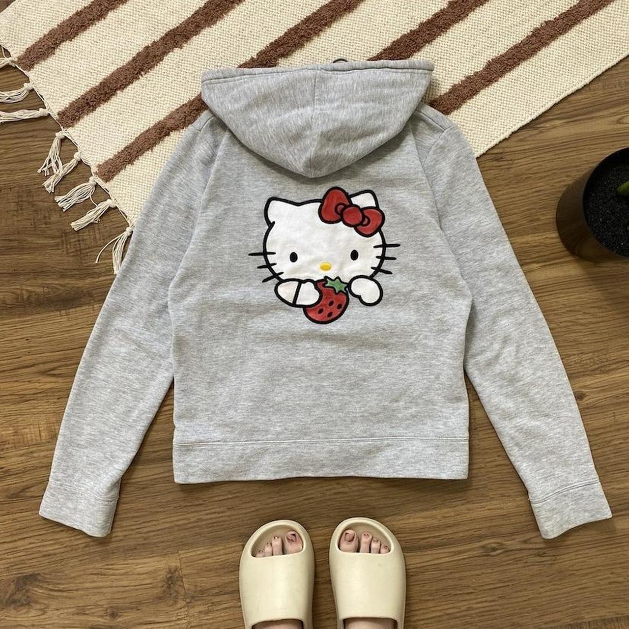 CUTE HELLO KITTY STRAWBERRY ZIP HOODIE/ 💸send your... - Depop