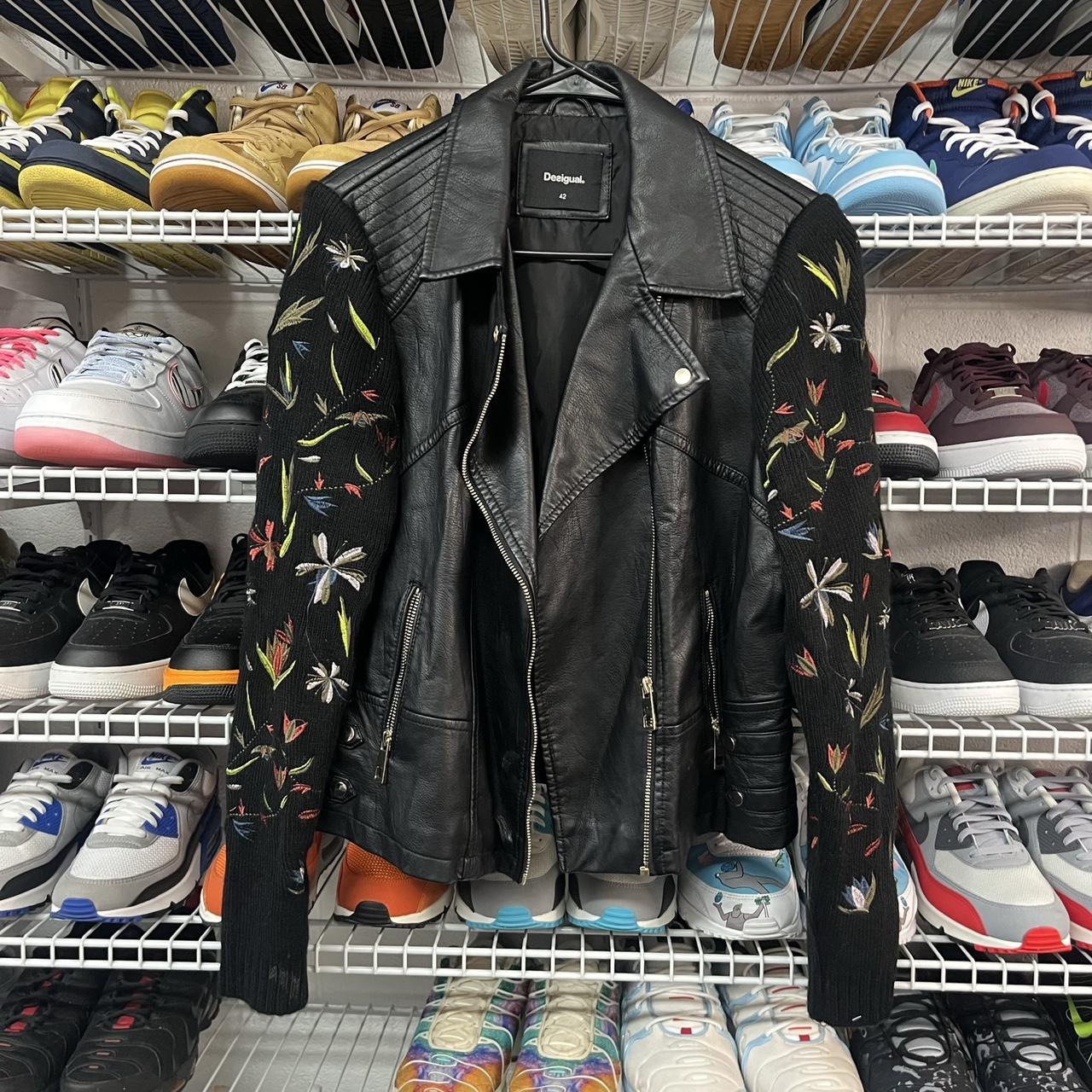 Desigual ROSAURA Leather Jacket Size 42 - Depop