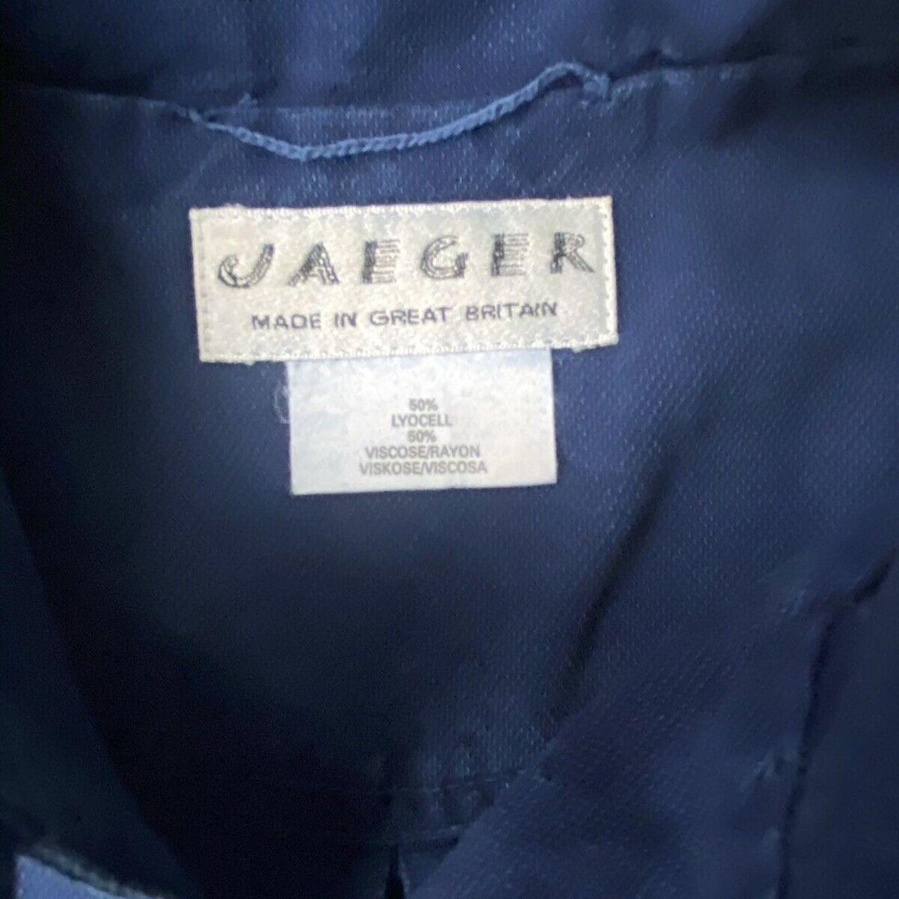 Vintage JAEGER Dress Collared Navy Blue Shirt 1980's... - Depop