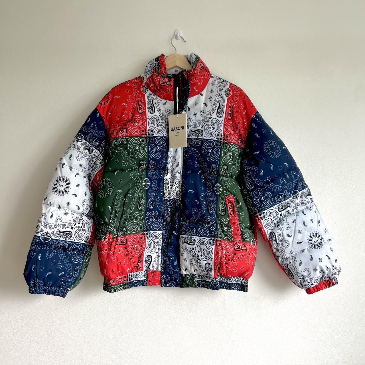 Multi colored puffer top jacket