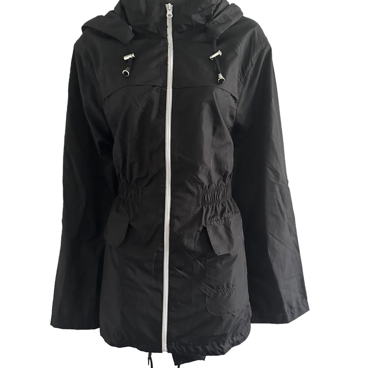 #33 Black Raincoat/Jacket With detachable... - Depop