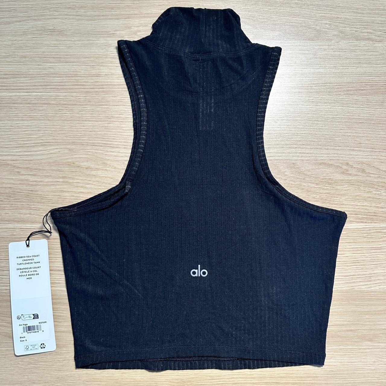 ブラジャー [Alo Yoga] Ribbed Sea Coast Cropped Turtleneck Tank ALO Yoga Ribbed Sea Coast Cropped Turtleneck Tank in White