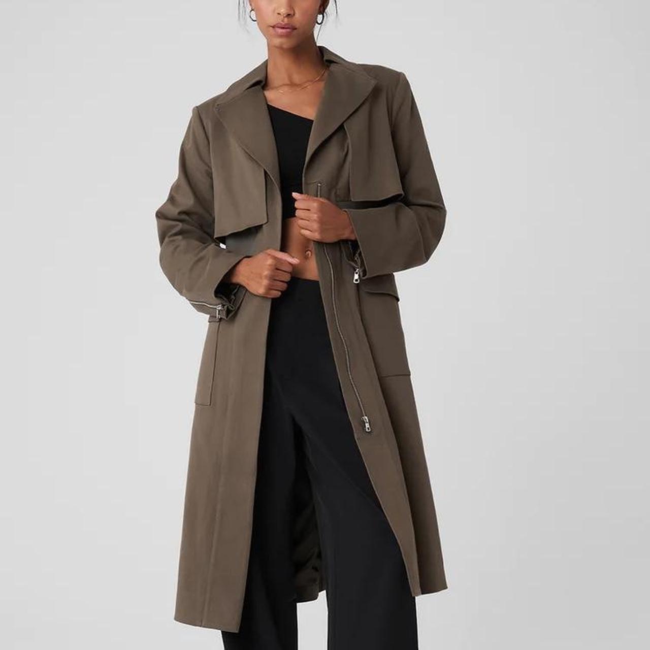NWT Alo Yoga Formation Trench Coat in Olive Tree | Depop