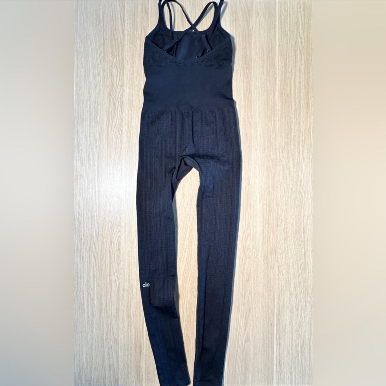 Alo Yoga Seamless Cable Knit Onesie in black Sold | Depop