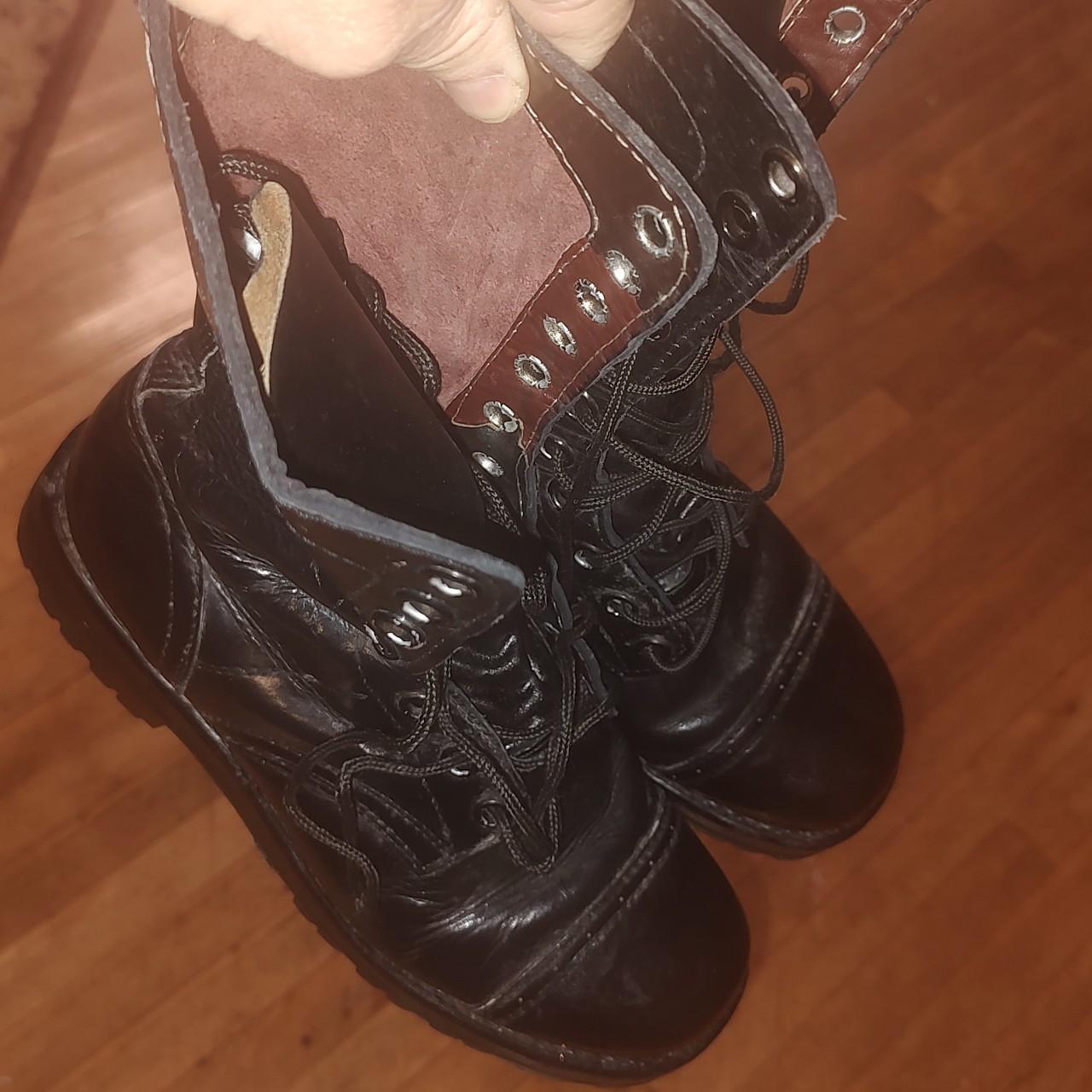 Vintage leather Custom made Mont Blanc boots.... Depop
