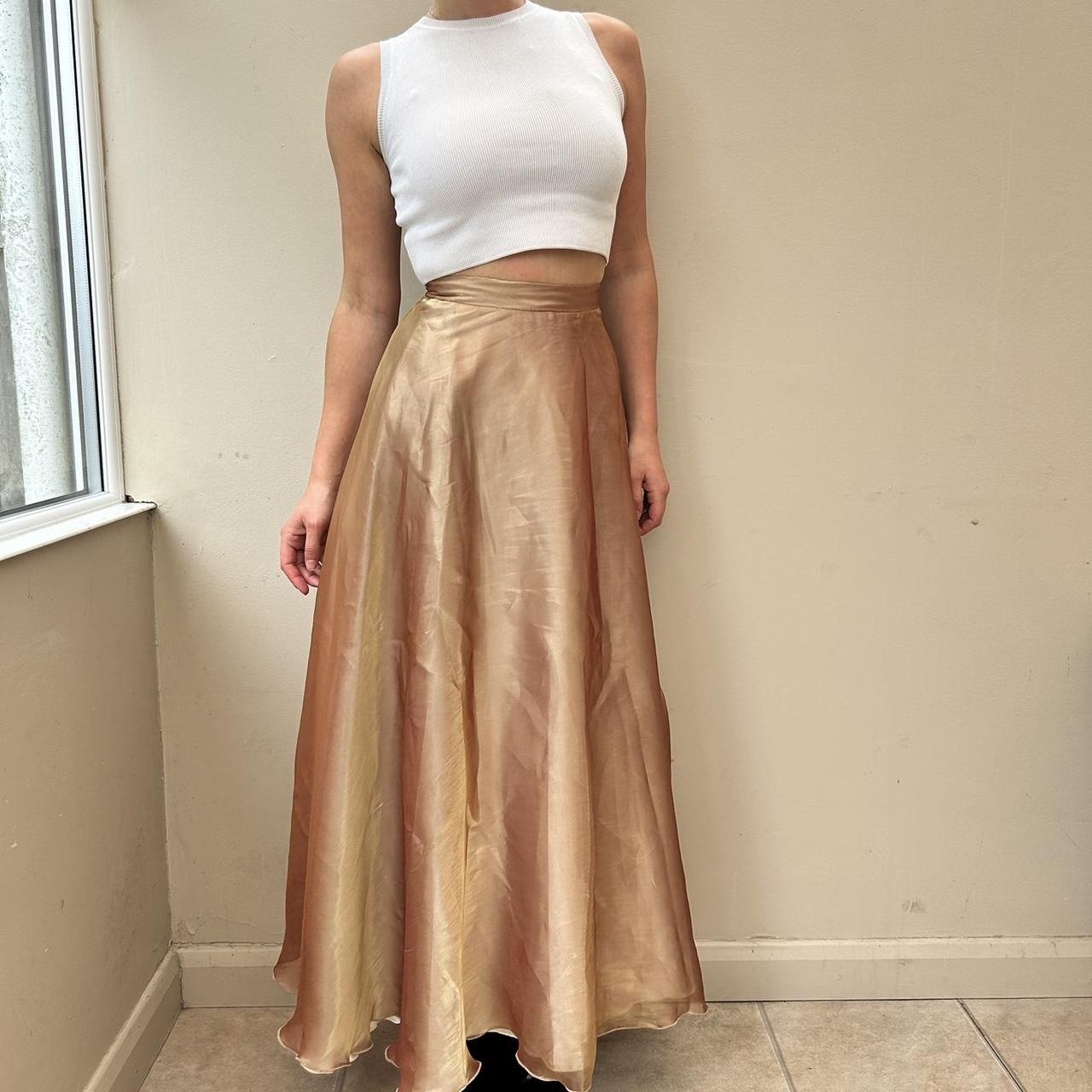 Chiffon gold skirt best sale