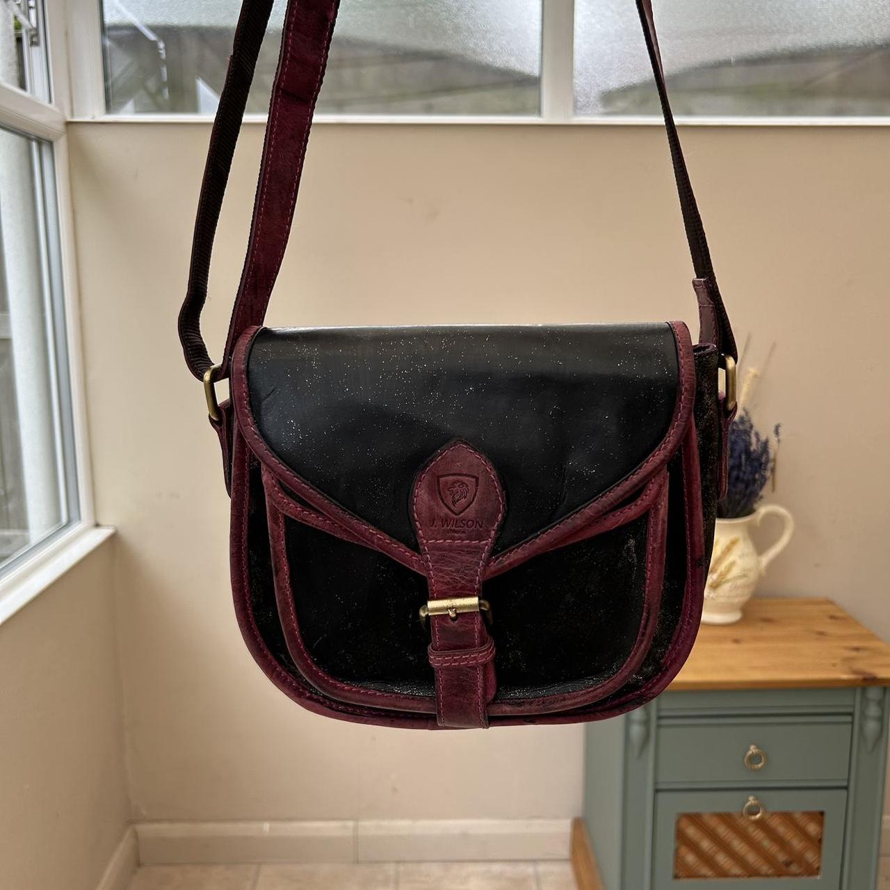 Vintage Red and Black Leather Saddle outlet Purse