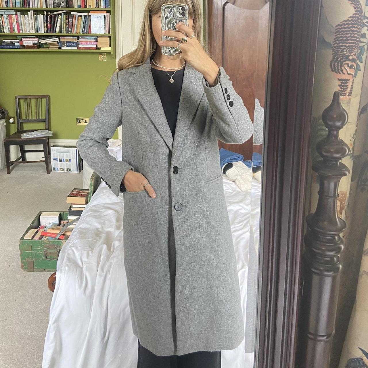 Marks and spencer grey coat best sale