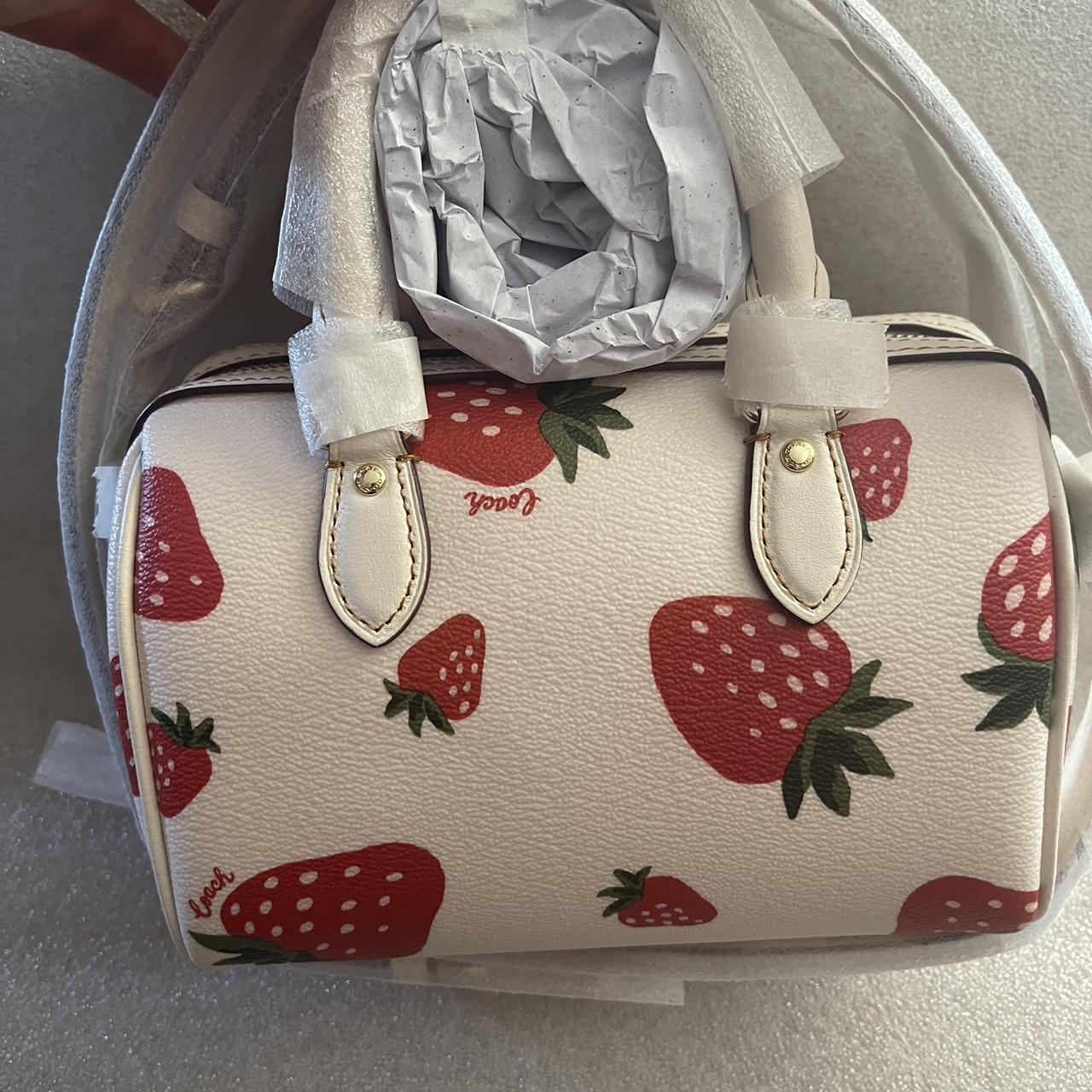 NWT Coach Strawberry Coin Case Bag - Depop