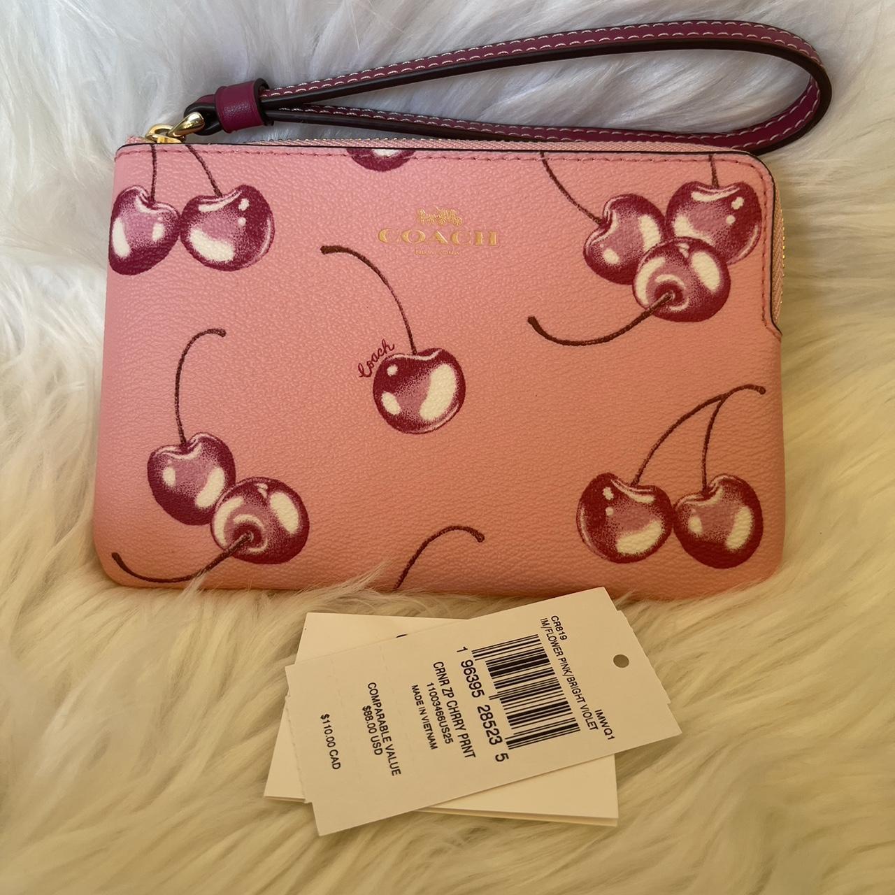 New Authentic good Coach Cherry Wristlet