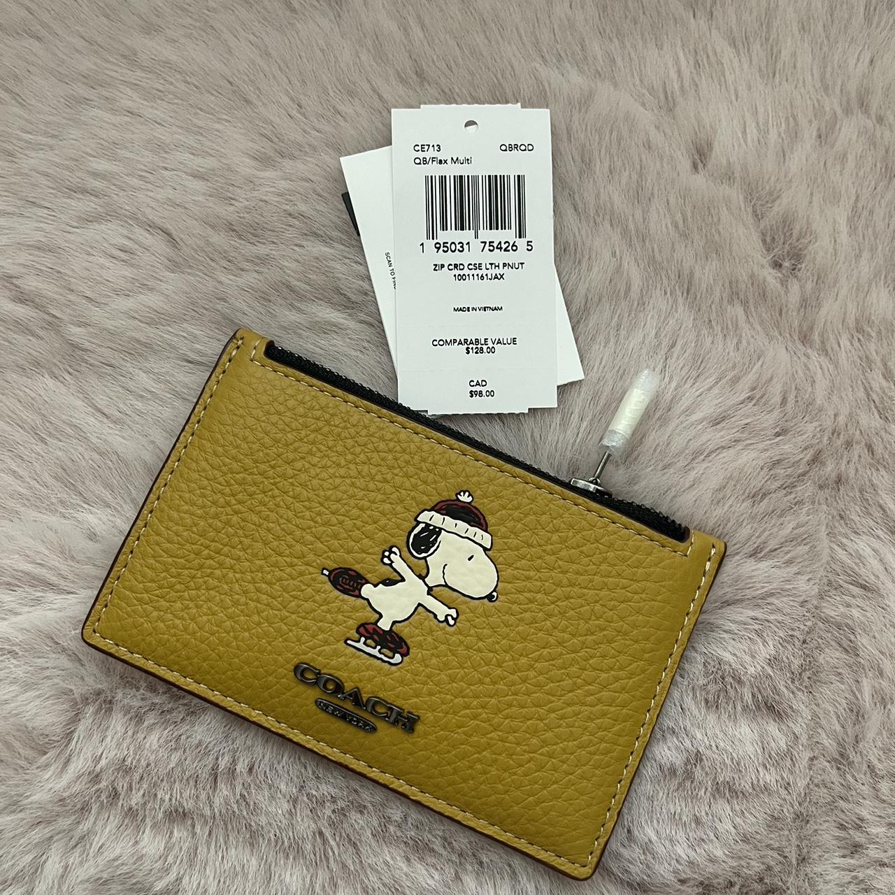 Coach X Peanuts CE713 Flax Multi Pebble Leather Zip | Depop
